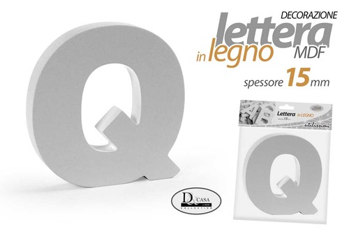 Lettera legno tavolo muro - q,