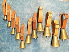 Campane campanaccio ottone con collare in cuoio per animali capre pecore  