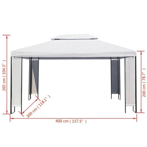 White gazebo 118 x157 - gazebo, 118.1"x157.5"