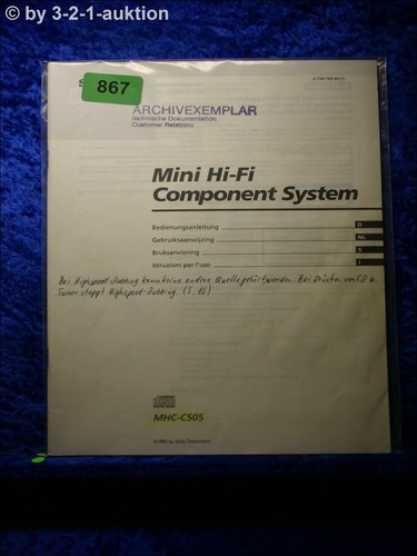 Sony manuale mhc - manuale, c505