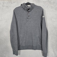 Felpa Henley con cappuccio muscolare Abercrombie & Fitch uomo grande Y2K