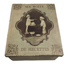 SCATOLA IN LATTA PORTA RICETTE IN STILE SHABBY PROVENZALE CM 23 X 19 X 9