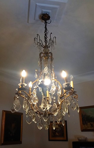 lampadario gocce cristallo bronzo
