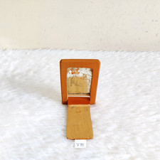 Vintage IN Legno Floreale Dipinto a Mano Vetro Specchio Incorniciato Specchietto