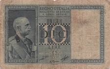 Banconota Italia 10 Lire 1939