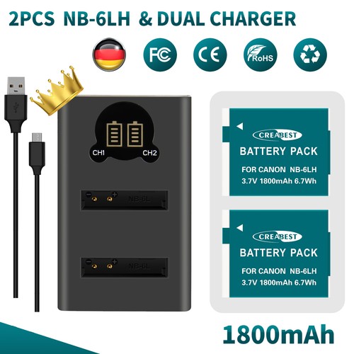 1800mah 6lh batteria - 2x,