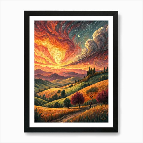 Tramonto infuocato sulle - un,