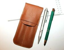 Astuccio per 2 Penne Strumenti da Scrittura in PELLE MARRONE, Pen Pouch Leather PERSONALIZZABILE    