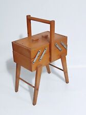 Scatola da cucito antica in legno Porta kit carrello portautensili vintage