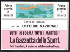 CARTOLINA LOTTERIA NAZIONALE MONZA 1992