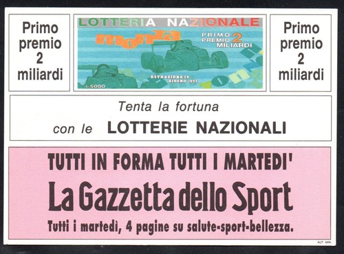 Cartolina lotteria nazionale - lotteria,
