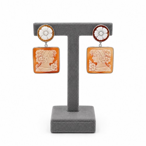Orecchini argento 925 cammeo - argento,