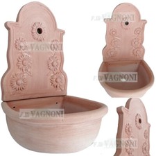 Fontana in Terracotta a parete muro sospesa 2 pezzi toscana no impruneta 43x38