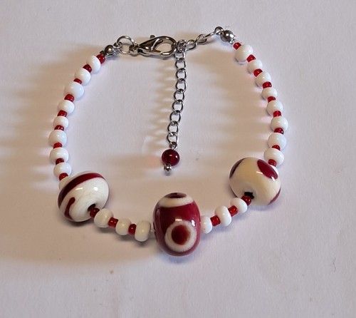 Bracciale donna rosso bianco - rosso,