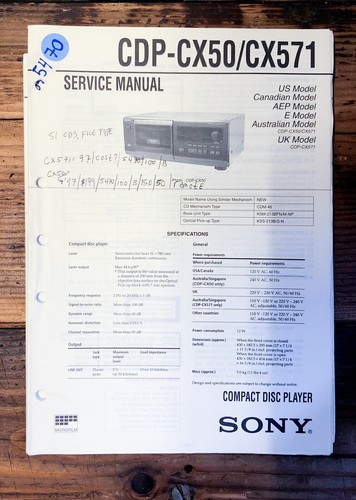 Sony cdp cx50 - sony, cdp-cx571