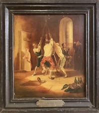 ANTICO DIPINTO OLIO PRIMITIVO FRANCESE I CAMPANILI CAMPANOLOGIA VIDAL 1880