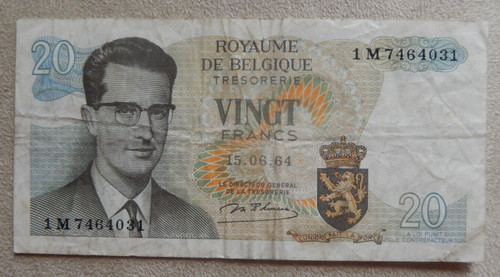 Banconota belga franchi - banconota, 20