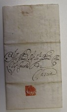 1734 PONTIFICIO lettera ROMA-CASCIA+timbro A SECCO PROCACCIA+T121 Gallenga-i453