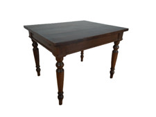 Tavolo allungabile in castano e pioppo - primi 900 - gambe tornite