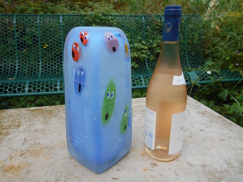 Gros vase verre - , soufflé