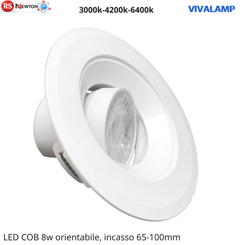 Faretto led cob orientabile - led, 8w