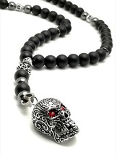 Collana nera uomo testa - nera,
