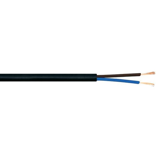 Cavo gommato nero - gommato, 2x0,50