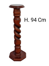 Colonna portavaso in legno antica Colonnina vintage a torciglione H. 94 Cm USATA
