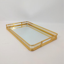 Vassoio da portata MB vintage italiano con manici con fondo a specchio