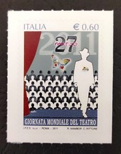 Francobollo Italia 2011 0,60 € Giornata Mondiale del Teatro MNH/**