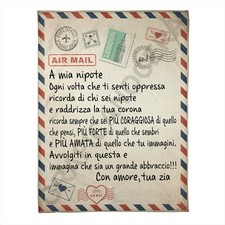 Plaid in Pile Dedica Lettera idea regalo Nipote Nipoti Zio Zia Zii Zie