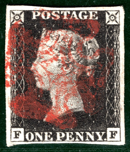 Penny black 1840 stamp - qv,