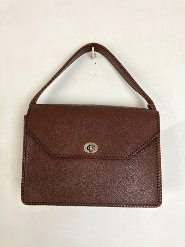 Vintage brown leather box - vintage,