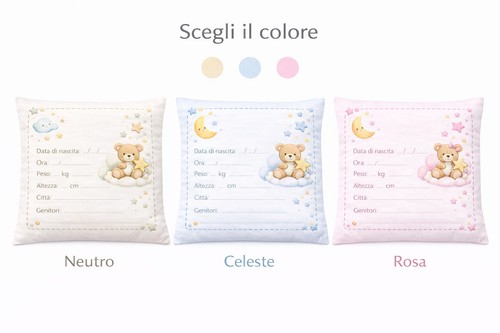 Cuscino nascita personalizzato - cuscino,