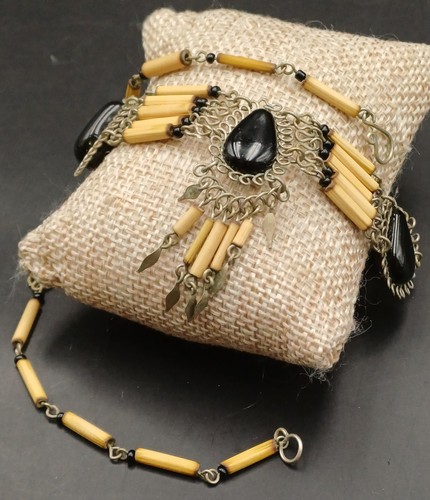 Collana vintage legno onice - vintage, e