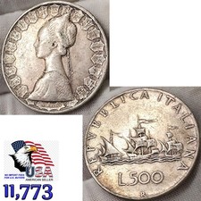 1958 Italy Silver 500 Lire