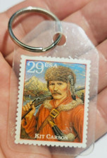 Kit Vintage Carson Timbro Portachiavi Trapper Cacciatore Soldato Guida Agente Indiano