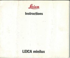 LEICA minilux: Instructions  (Libretto di istruzioni in lingua inglese)