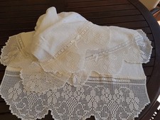 Asciugamani in Spugna di Cotone con Doppio Bordo Uncinetto - realizzato a mano