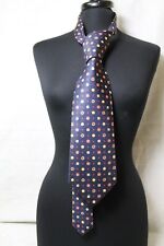 Cravatta Bulgari, in seta blu a pallini, nuova mai usata