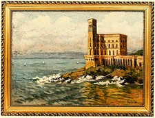 Quadro Originale dell'artista FLUMIANI (Trieste 1876- 1938) CASTELLO di MIRAMARE