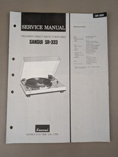 Sansui SR-333 To Speed Giradischi Trazione Diretta Manuale di Servizio D-144