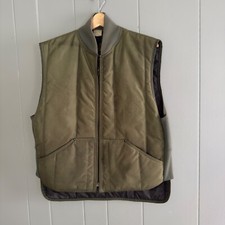 Gilet da lavoro vintage RefrigiWear USA verde militare trapuntato utility taglia large