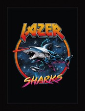 Vincent Trinidad - Squali Lazer - Stampa da parete con cornice ufficiale 30 x 40 cm