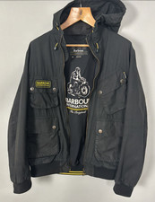 Giacca da uomo Barbour International Glanton in cera con cappuccio, uomo taglia XXL nero