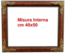Cornice in legno in radica di noce Classica con fregi  in oro  Misura cm  40x50