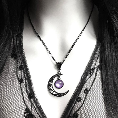 Collana gotica luna nera - collana,