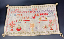 IMPARATICCIO RICAMO ANTICO DATATO 1879 EPOCA IHS OLD EMBROIDERY