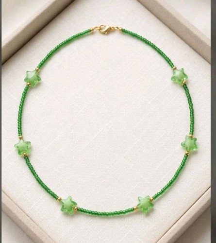 Collana perline verde donna - collana,