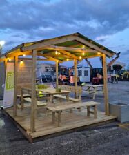 Pergola Carport in legno 300x400 cm, in pino impregnato, Made in Italy